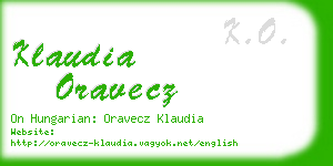 klaudia oravecz business card